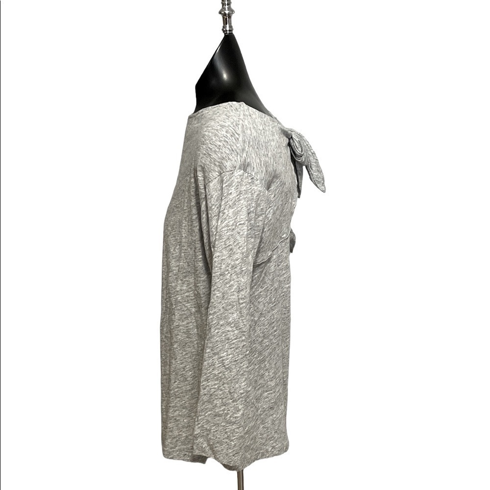 Women’s J. crew 100% cotton 3/4 length sleeve open back round neck top / size L - Picture 3 of 6